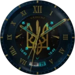 "Ukraine" Realistic Analog Watch Face